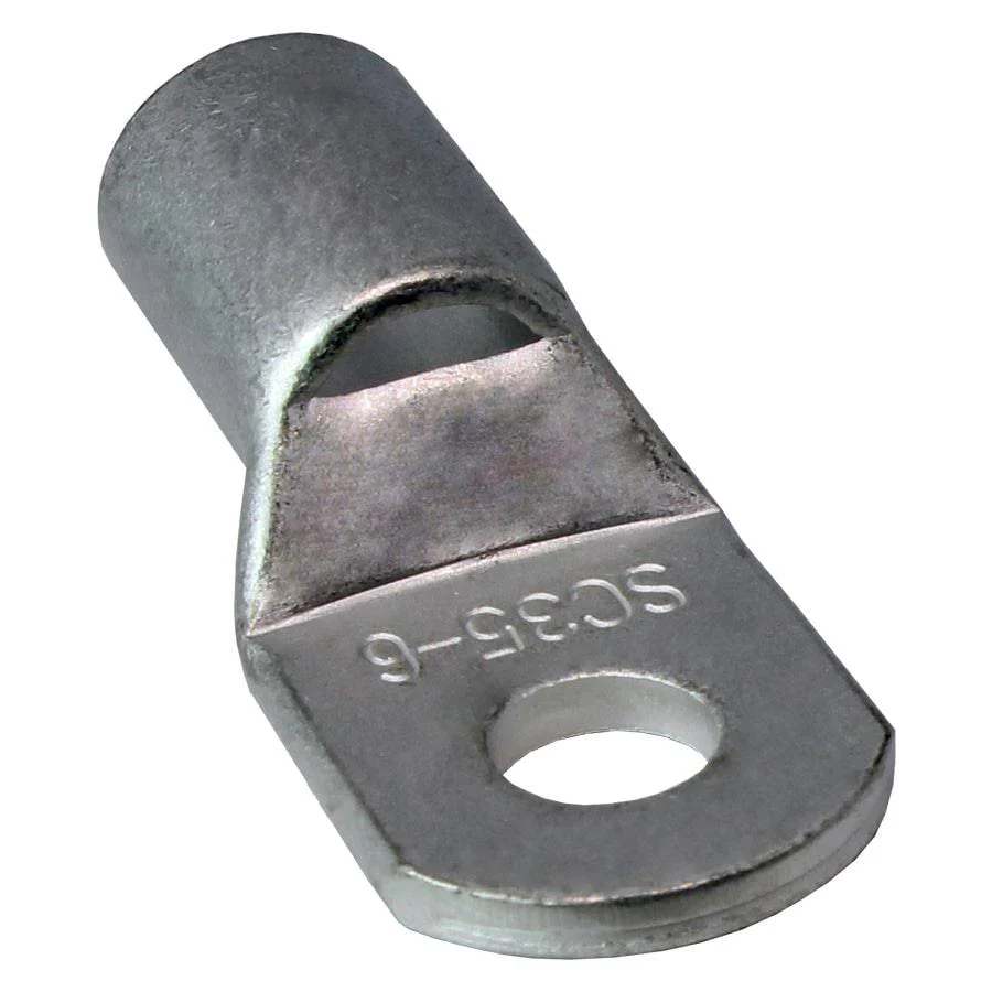 SCH356 - 2 AWG Non Insulated Tubular Ring Lugs, 1/4" Stud, 25 Pieces
