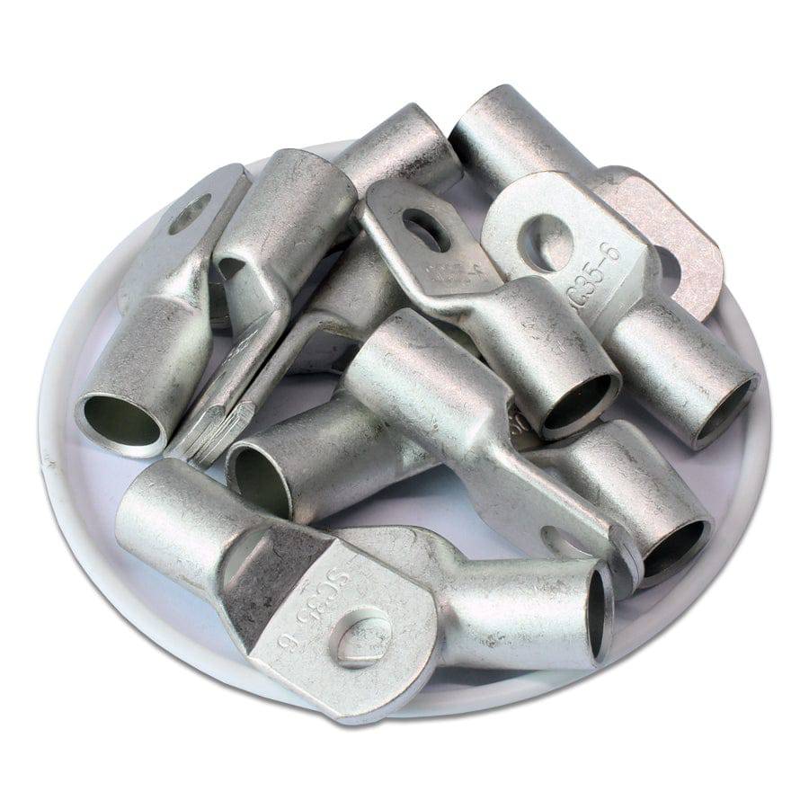SCH356 - 2 AWG Non Insulated Tubular Ring Lugs, 1/4" Stud, 25 Pieces - Image 2