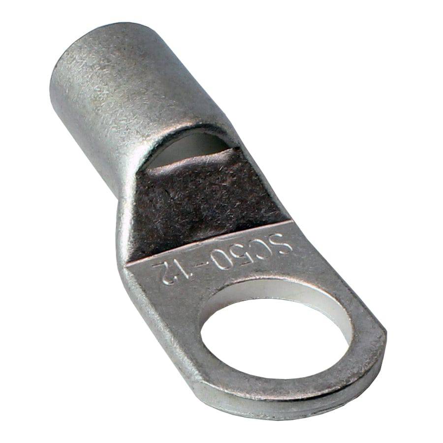 SCH5012 - 1 AWG Non Insulated Tubular Ring Lugs, 1/2" Stud, 10 Pieces