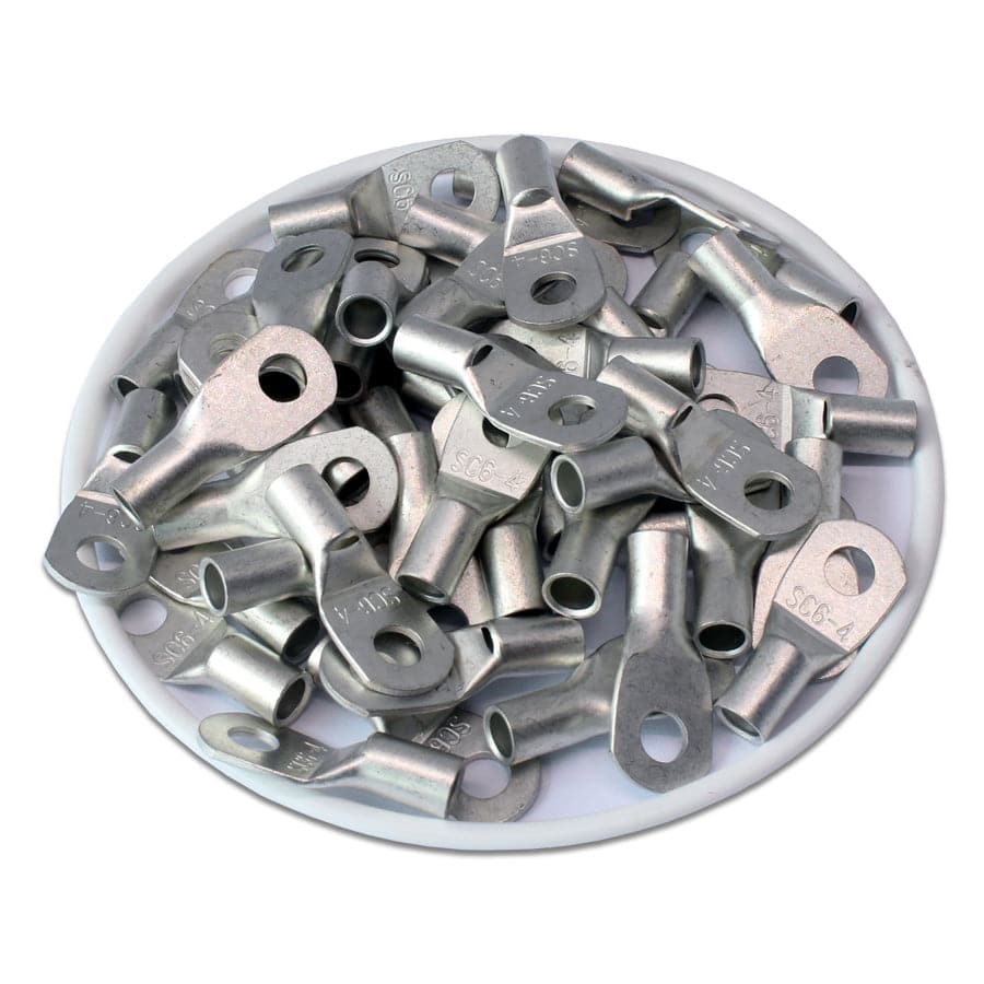 SCH64 - 10 AWG Non Insulated Tubular Ring Lugs, #8 Stud, 50 Pieces - Image 2