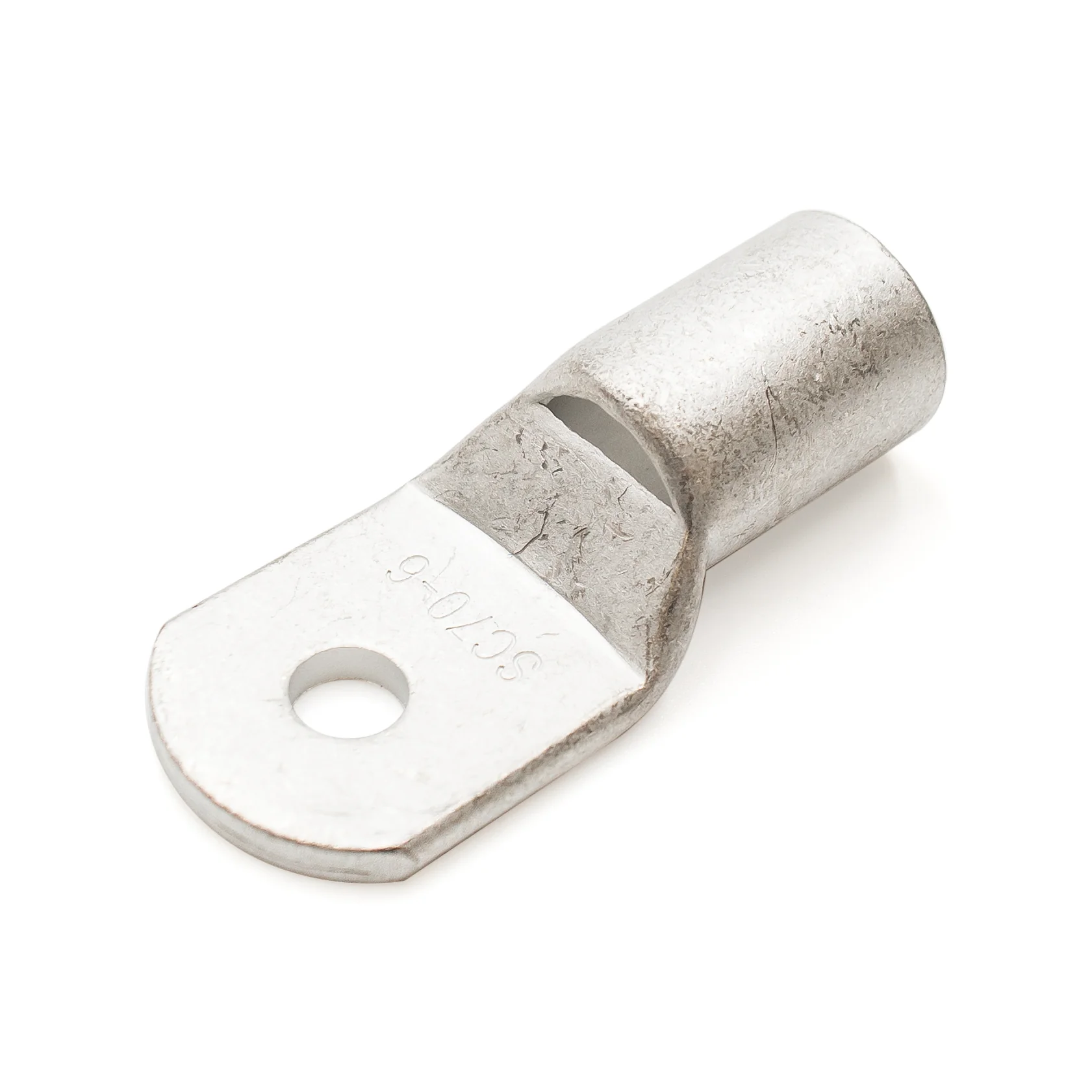 SCH706 - 2/O AWG Non Insulated Tubular Ring Lugs, 1/4" Stud, 10 Pieces - Image 2