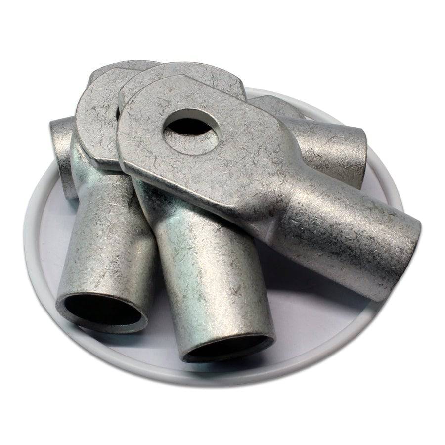 SCH9510 - 3/O AWG Non Insulated Tubular Ring Lugs, 3/8" Stud, 10 Pieces