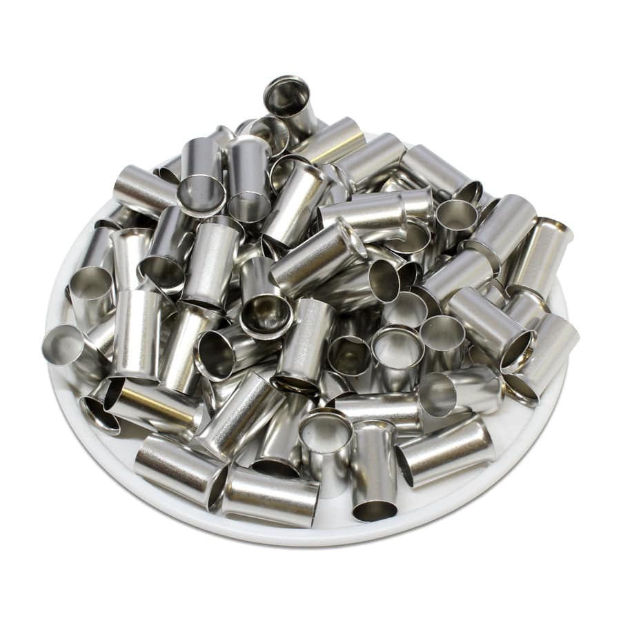SF212012 - 4 AWG (Small Diameter) Non Insulated Wire Ferrules, 12mm Pin, 100 Pieces