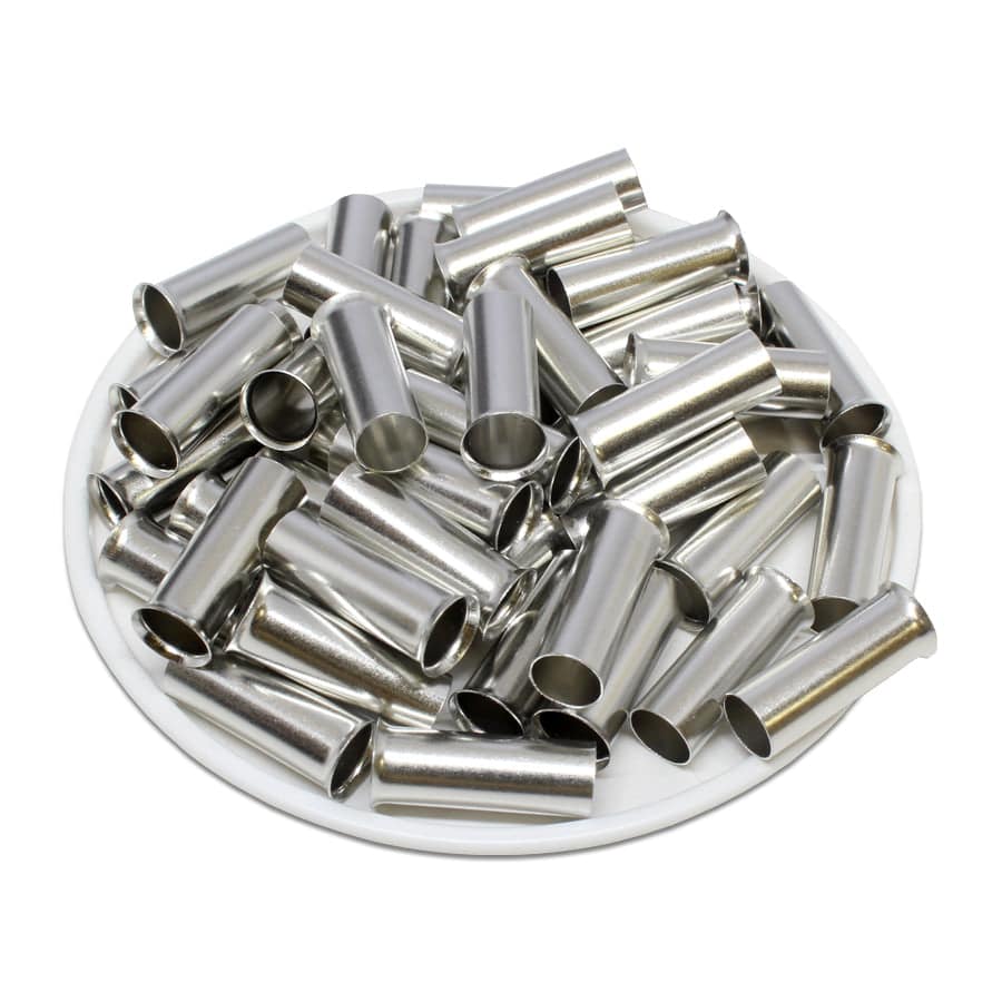 SF212020 - 4 AWG (Small Diameter) Non Insulated Wire Ferrules, 20mm Pin, 100 Pieces