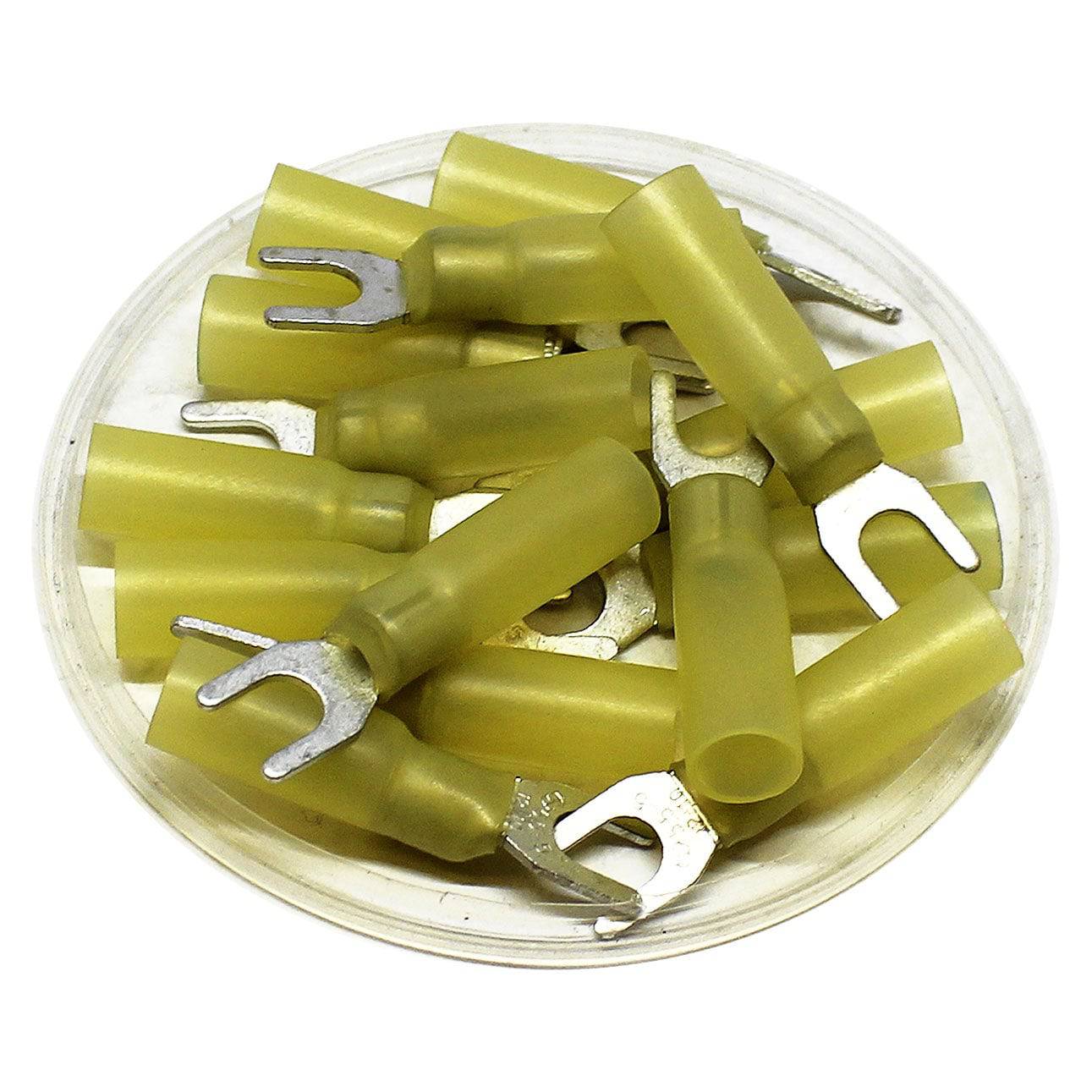 SHT5-5 - 12 to 10 AWG Heat Shrink Spade Terminals, #10 Stud, Polyethylene, 10 Pieces