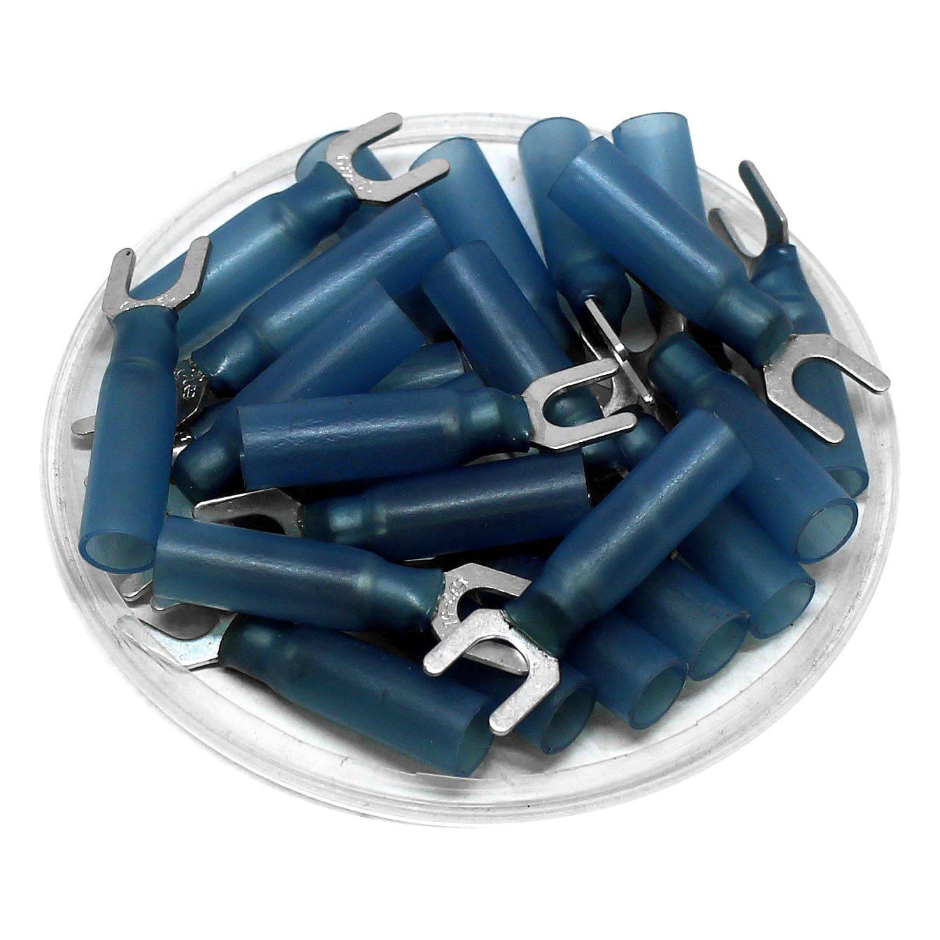 16 to 14 AWG Heat Shrink Spade Terminals, #10 Stud, Polyethylene, 25 Pieces - SHTL2-5