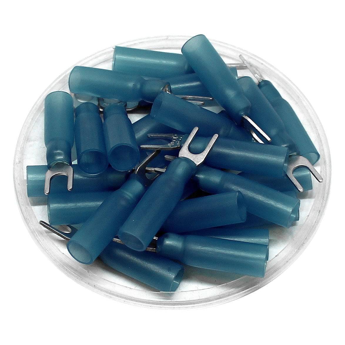16 to 14 AWG Heat Shrink Spade Terminals, #6 Stud, Polyethylene, 25 Pieces - SHTS2-3.7