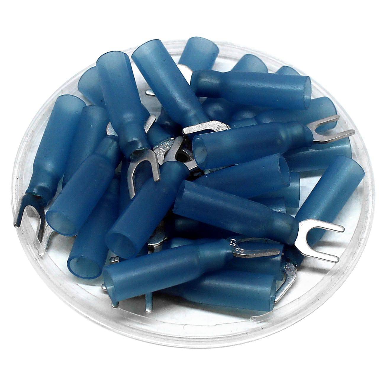 16 to 14 AWG Heat Shrink Spade Terminals, #10 Stud, Polyethylene, 25 Pieces - SHTS2-5
