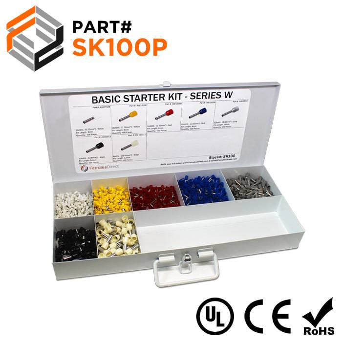 SK100P - 20 to 8 AWG Wire Ferrules Basic Kit, 2,450-Pieces, Series W, 1 Kit