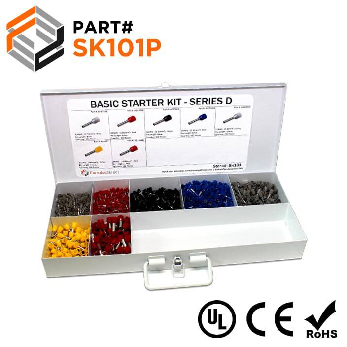 SK101P - 20 to 8 AWG Wire Ferrules Basic Kit, 2,450-Pieces, Series D, 1 Kit