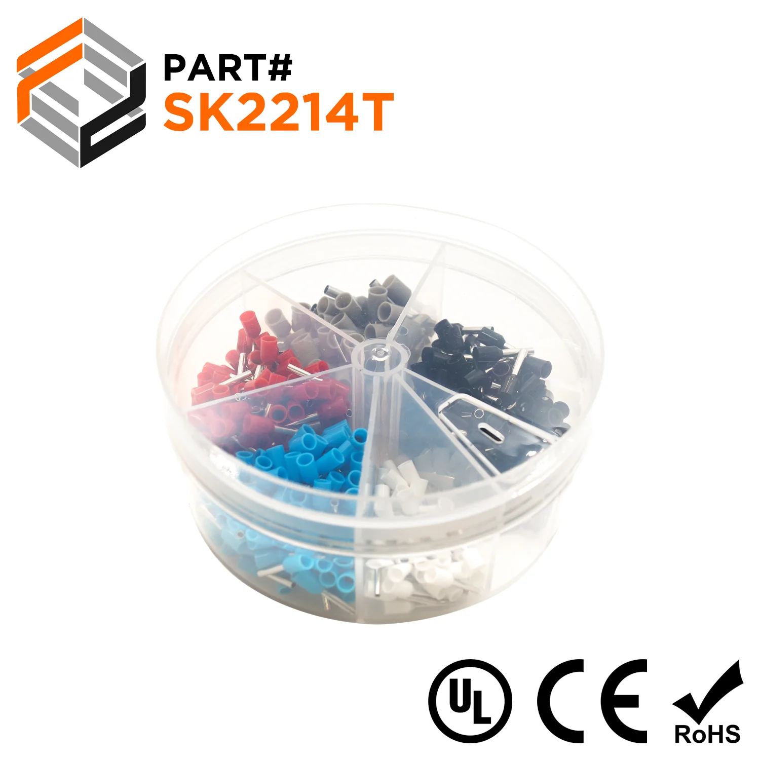 SK2214T - 22 to 14 AWG Single Insulated Wire Ferrules Mini Kit, 400 Pieces, Series T, 1 Kit