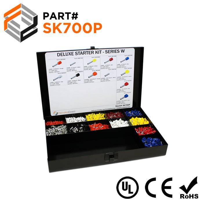 SK700P - 22 to 10 AWG Wire Ferrules Deluxe Kit, 3,450-Pieces, Series W, 1 Kit