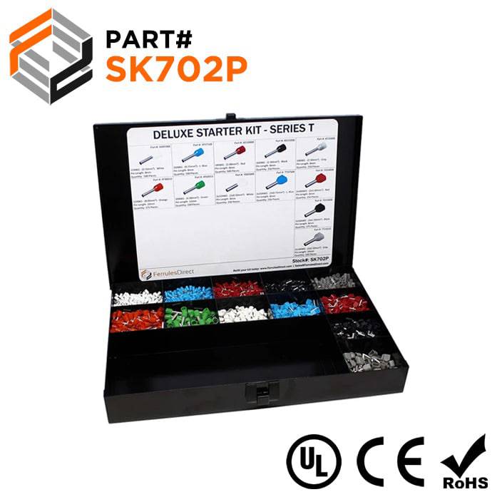SK702P - 22 to 10 AWG Wire Ferrules Deluxe Kit, 3,450-Pieces, Series T, 1 Kit