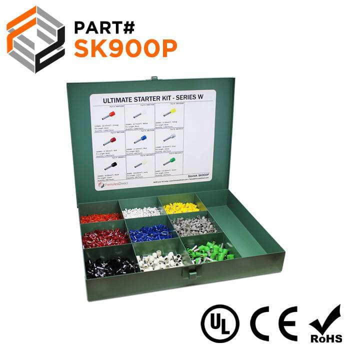 SK900P - 22 to 8 AWG Ultimate Wire Ferrules Kit, 5,400 Pieces, Series W, 1 Kit