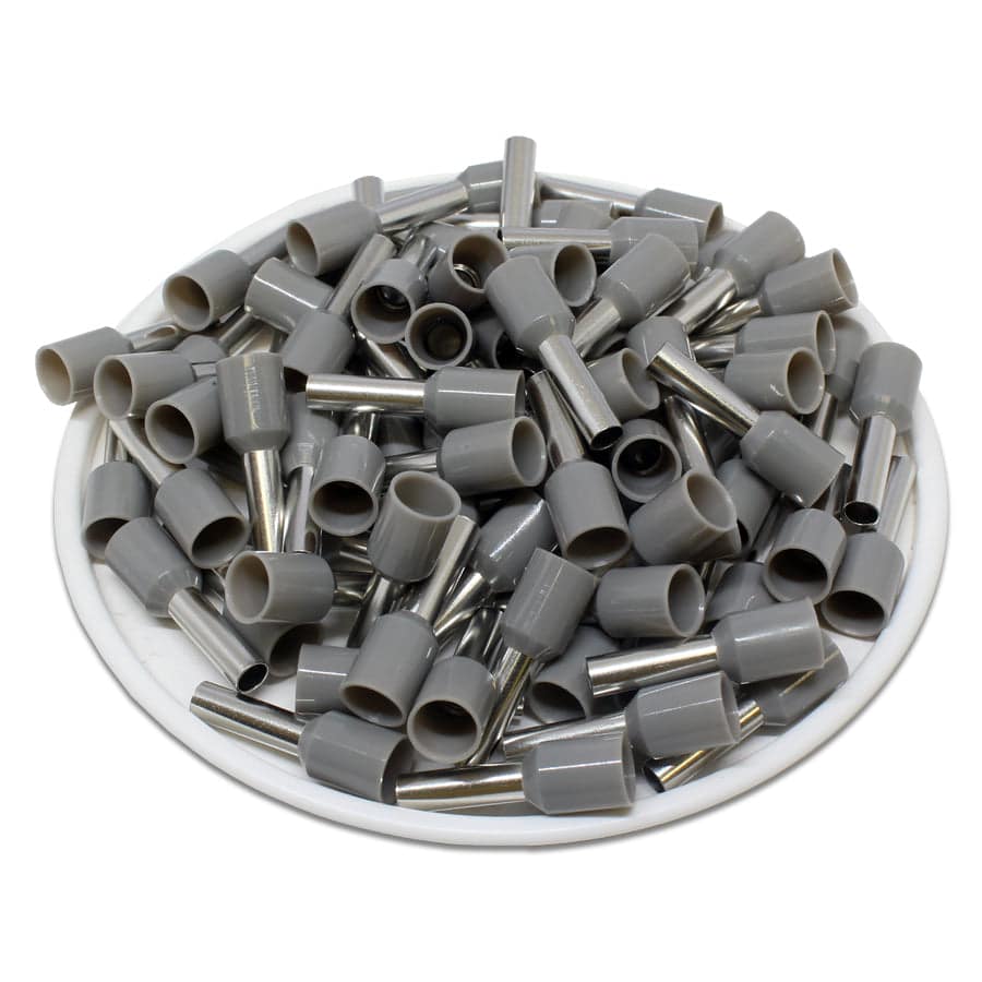 AW40010 - 12 AWG Insulated Wire Ferrules, 10mm Pin, Gray, UL Recognized, 500 Pieces - Image 2