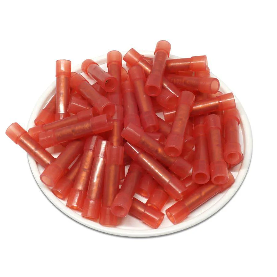 BNYFS1 - 22 to 16 AWG Nylon Insulated Butt Splice Connectors, Flared, 100 Pieces