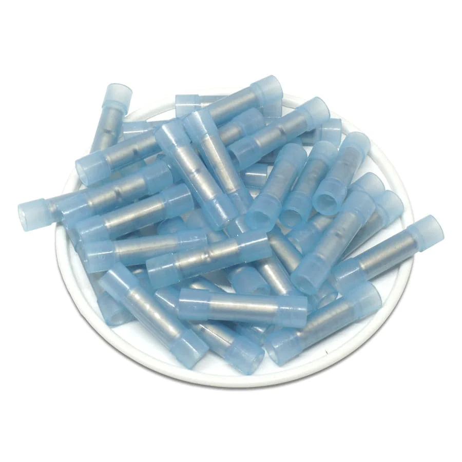 BNYFS2 - 16 to 14 AWG Nylon Insulated Butt Splice Connectors, Flared, 100 Pieces