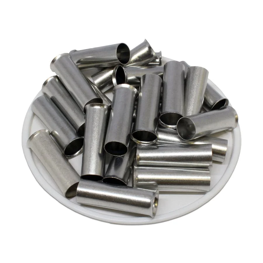 N250025 - 4 AWG Non Insulated Wire Ferrules, 25mm Pin, UL Recognized, 100 Pieces
