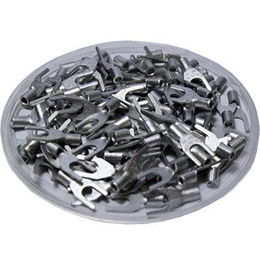SNB1-32 - 22 to 16 AWG Non Insulated Spade Terminals, #4 Stud, UL Recognized, 100 Pieces
