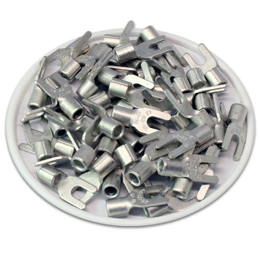 12-10 AWG Non Insulated Spade Terminals, #6 Stud, UL Approved, 100 Pieces - SNB5-37