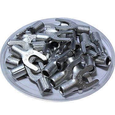SNB8-5 - 8 AWG Non Insulated Spade Terminals, #10 Stud, 25 Pieces