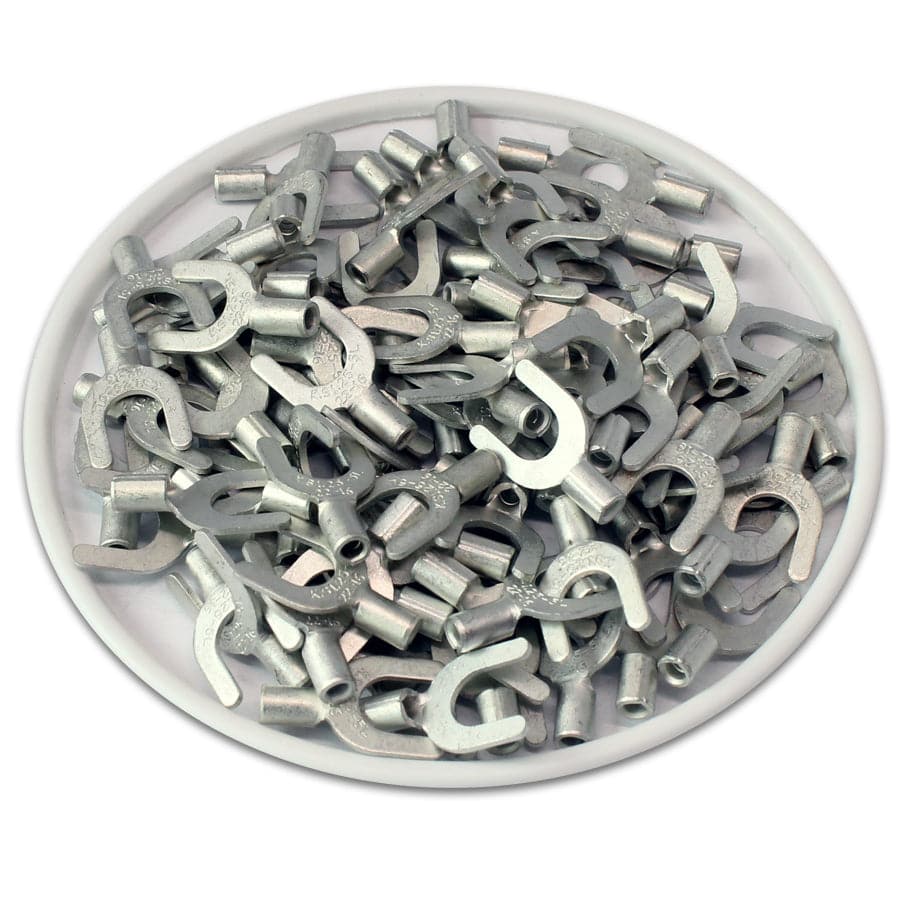 22-16 AWG Non Insulated Spade Terminals, #10 Stud, UL Approved, 100 Pieces - SNBL1-5