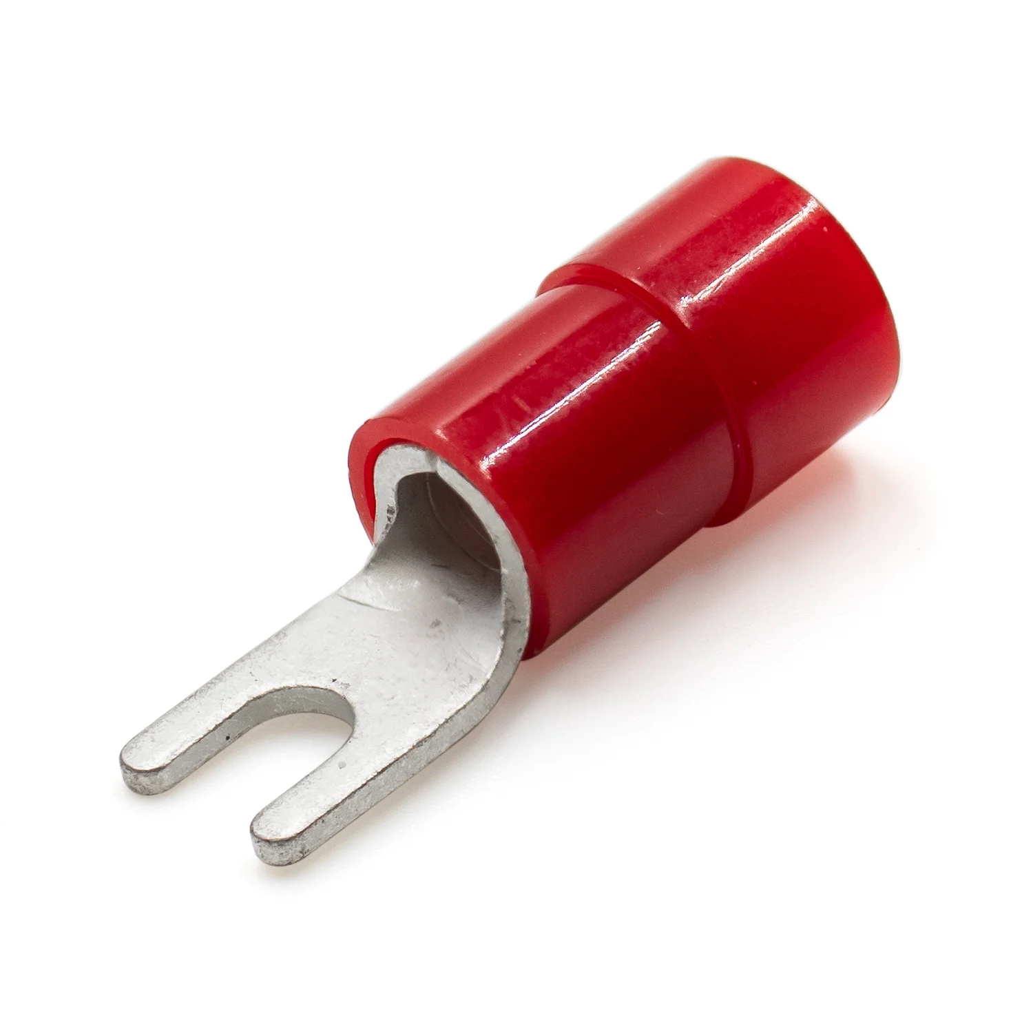 SNYB8-4 - 8 AWG Nylon Insulated Spade Terminals, #8 Stud Size, Red, 50 Pieces - Image 2