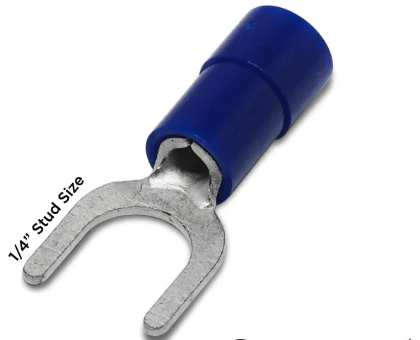 SNYB14-6 - 6 AWG Nylon Insulated Spade Terminals, 1/4" Stud, 50pcs