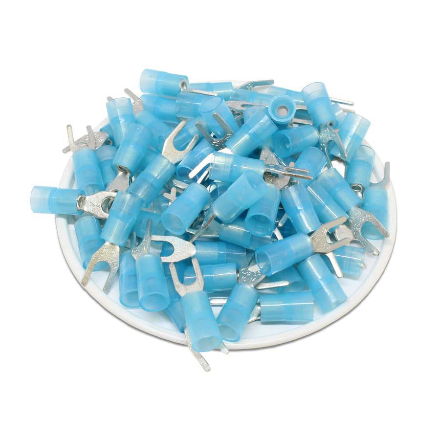 SNYBL2-3.7 - Nylon Insulated Spade Terminal - 16-14AWG, #6 Stud