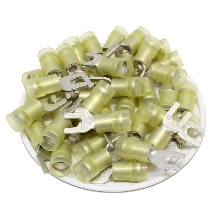 SNYD5-3.7 - Nylon Insulated Double Crimp Spade Terminals - 12-10 AWG - 50/pk
