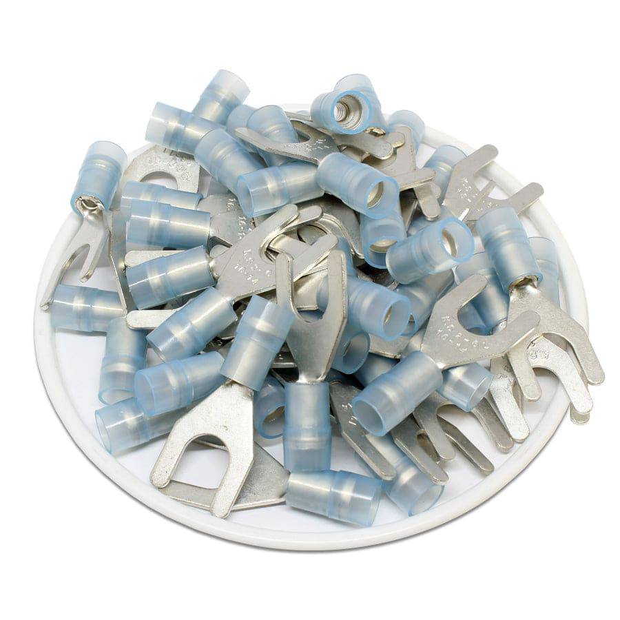 SNYDL2-6 - Nylon Insulated Double Crimp Spade Terminals - 16-14 AWG