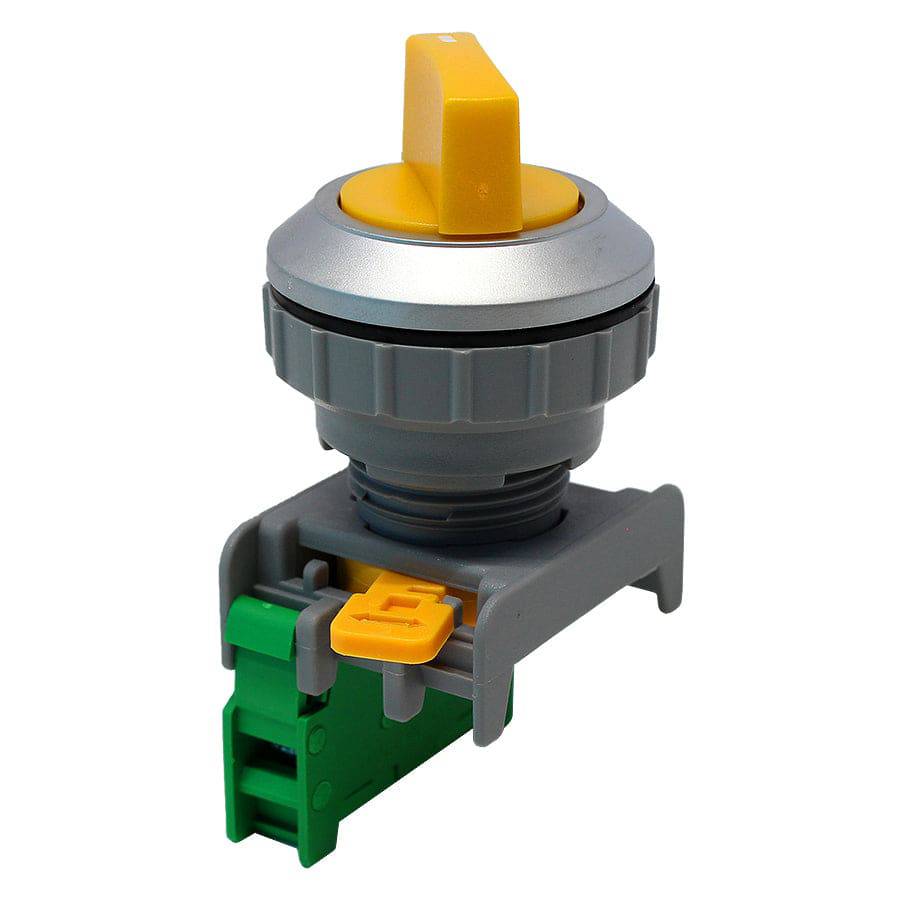 SS30-1/O-YL - Twist Knob Switch - 1 Contact (1/O) - 2 Positions (0-1) - Yellow