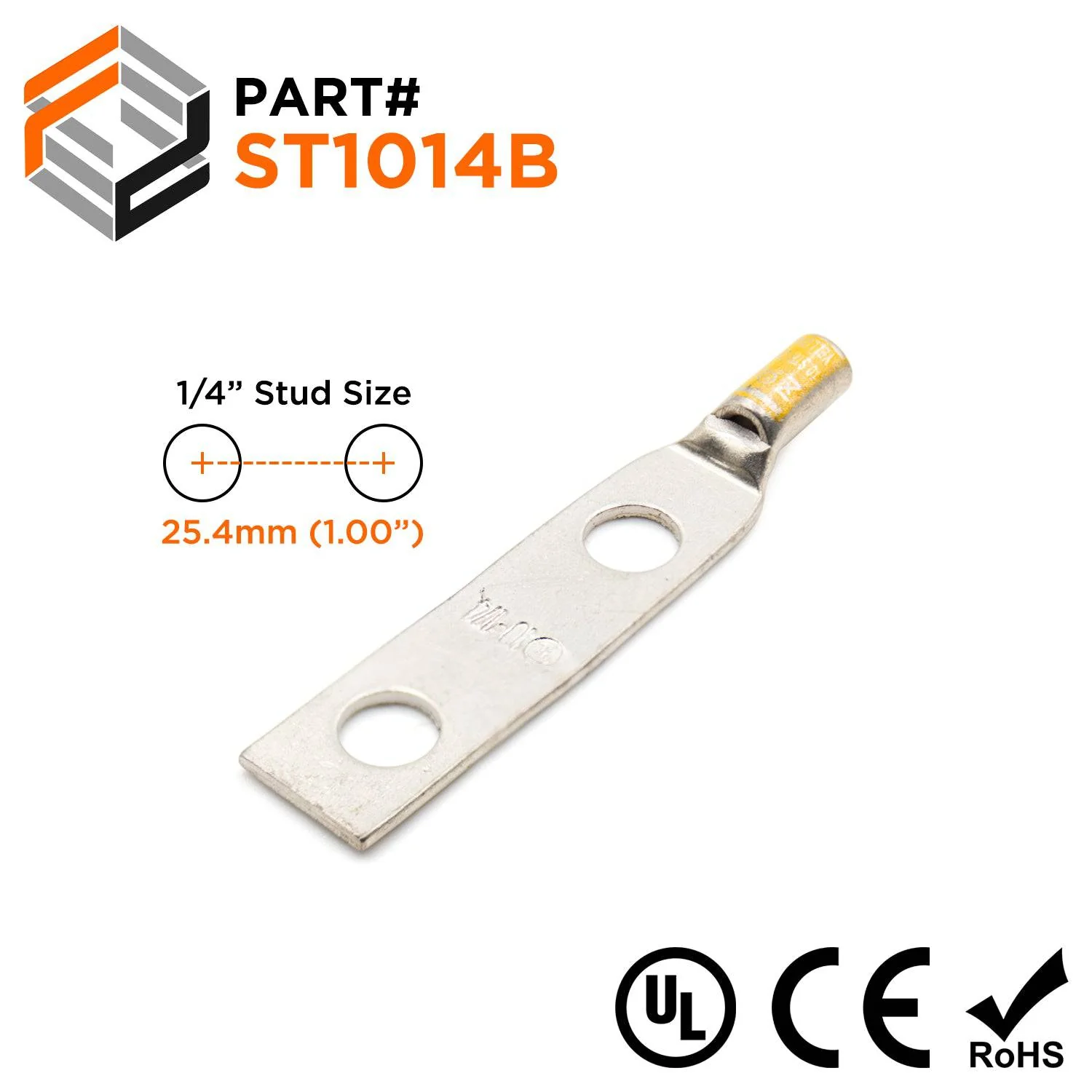 ST1014B - 10 AWG Compression Lug - 1/4" Stud, 1 Piece