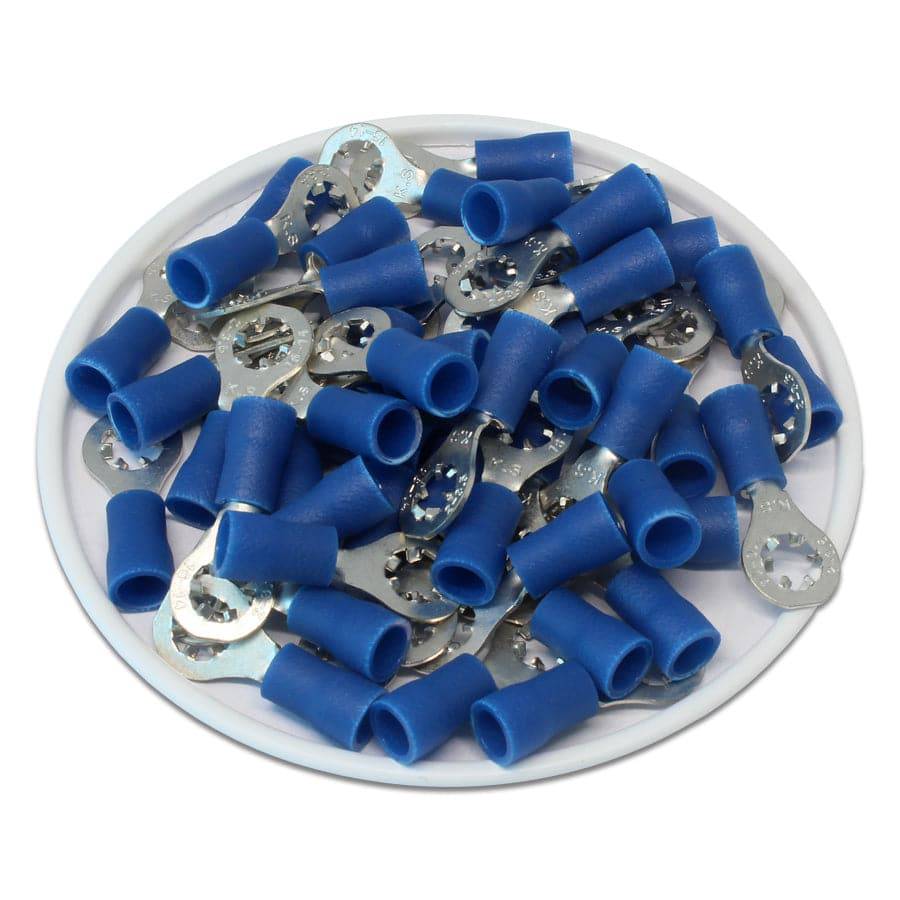 STRV2-37- 16 to 14 AWG Vinyl Insulated Star Ring Terminals, #6 Stud, UL Approved, 100 Pieces