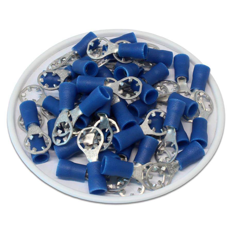STRV2-5 - 16 to 14 AWG Vinyl Insulated Star Ring Terminals, #10 Stud, UL Approved, 100 Pieces