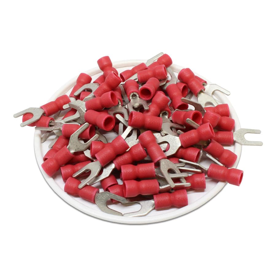 SVELL1-3.7 - Vinyl Insulated Spade Terminals - 22-16 AWG - #6 Stud