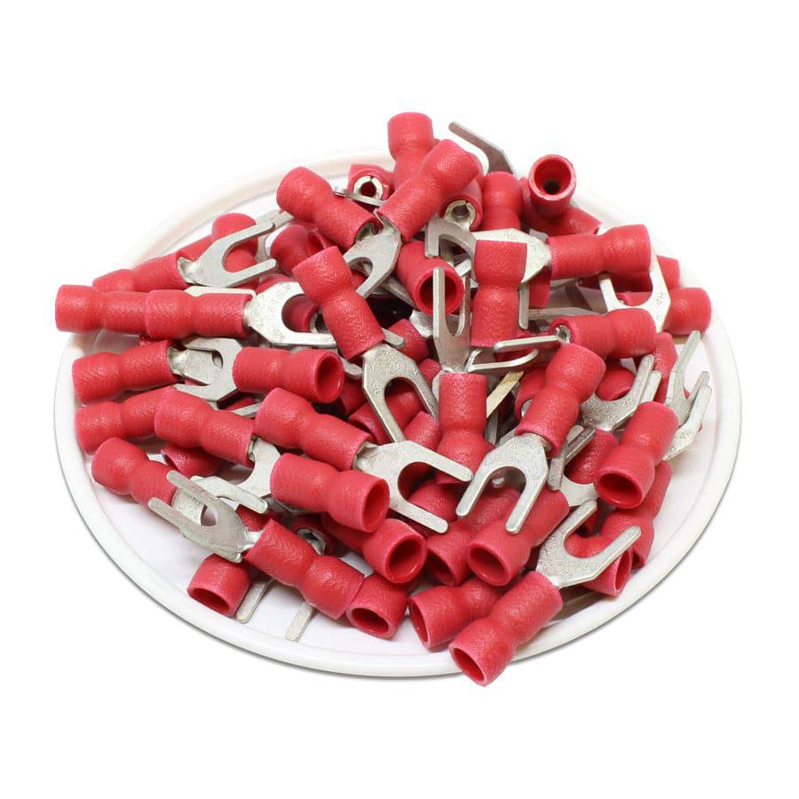 SVEM1-4 - Vinyl Insulated Easy Entry Spade Terminals - 22-16 AWG - #8 Stud