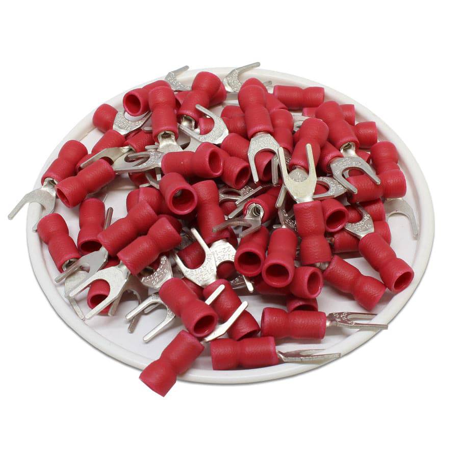 SVES1-4 - Vinyl Insulated Easy Entry Spade Terminal - 22-16 AWG - #8 Stud