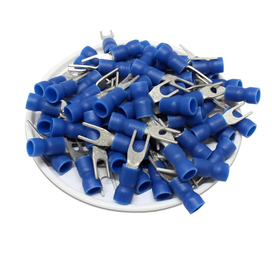 SVES2-3.7 - Vinyl Insulated Easy Entry Spade Terminal - 16-14 AWG - #6 Stud