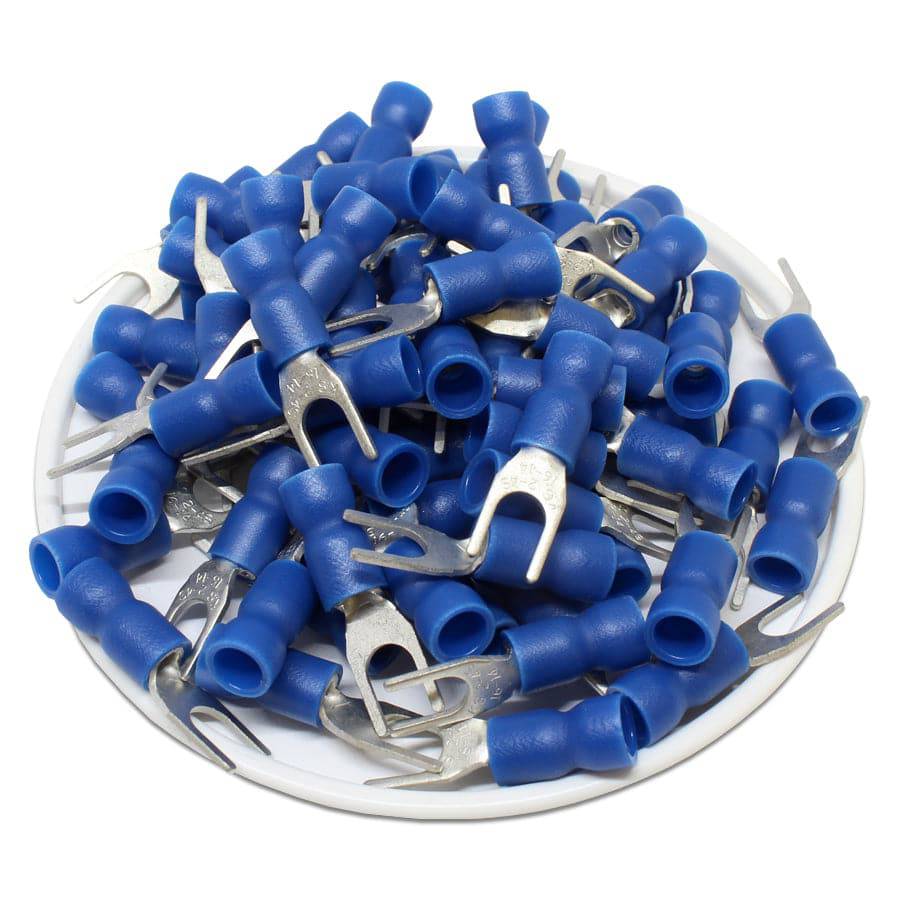 SVES2-4 - Vinyl Insulated Easy Entry Spade Terminal - 16-14 AWG - #8 Stud