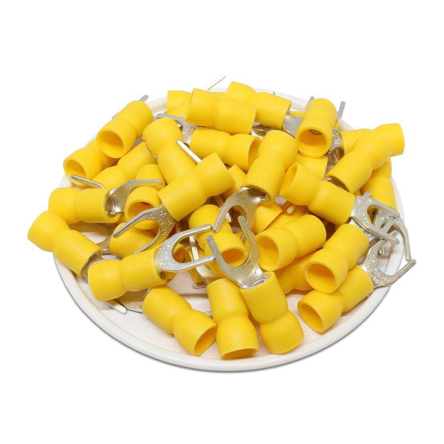 SVES5-6 - 12 to 10 AWG Vinyl Insulated Spade Terminals, 1/4" Stud, 100 Pieces
