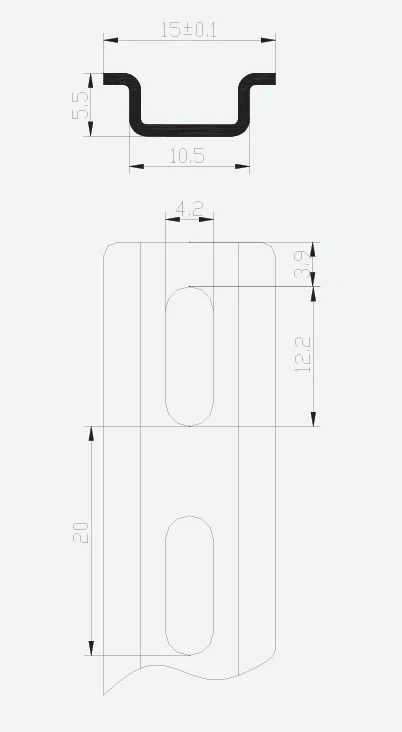 TH15-5.5 - Top Hat Style DIN Rail for Mini Terminal Blocks, 1-Meter Length, 15mm x 5.5mm, Steel, 1 Piece - Image 2