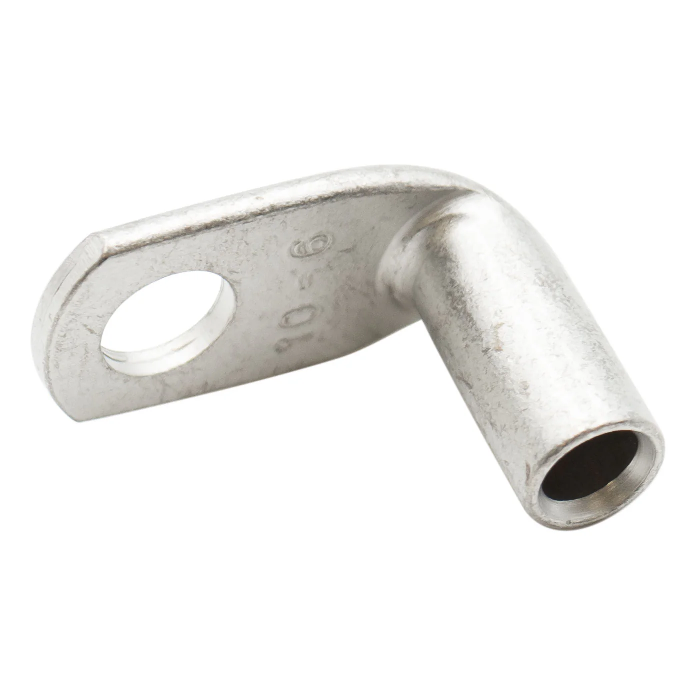 TLK10-6-90D - 8 AWG Copper Tube Lugs, 90 Degree, 1/4" Stud, Tin Plated - 1/4" Stud, 25 Pieces - Image 2