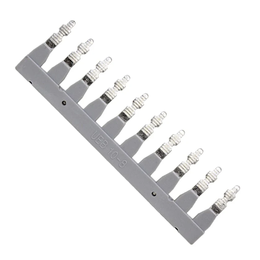 UEB10-8 - 10 Position Terminal Block Jumper Bar, Angled, Gray