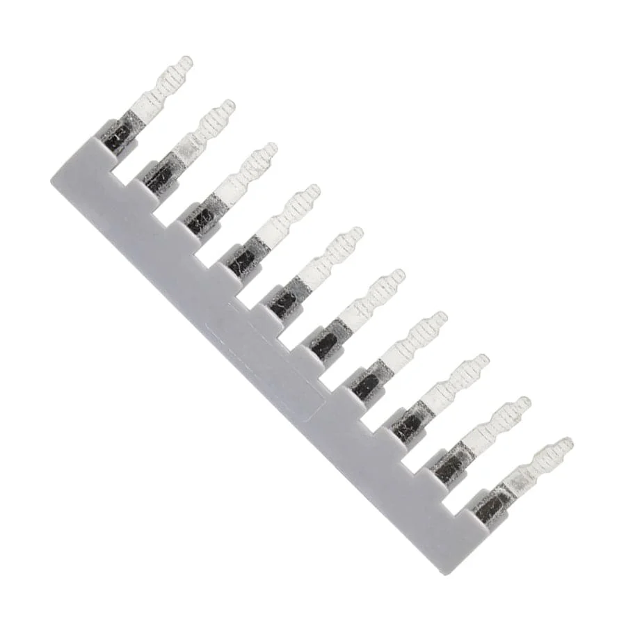 UEB10-6 - 10 Position Terminal Block Jumper Bar, Angled, Gray
