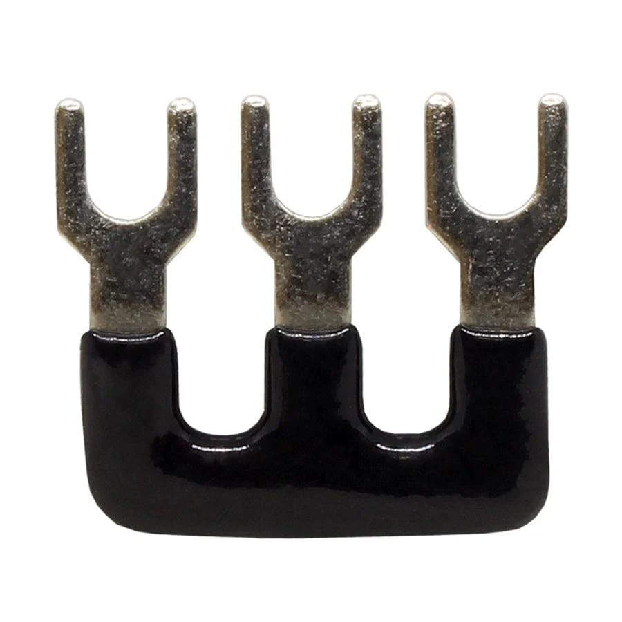 UEB3-7.3B - Fork Type External Jumper for Terminal Block UTD-10, 3 Positions, Black