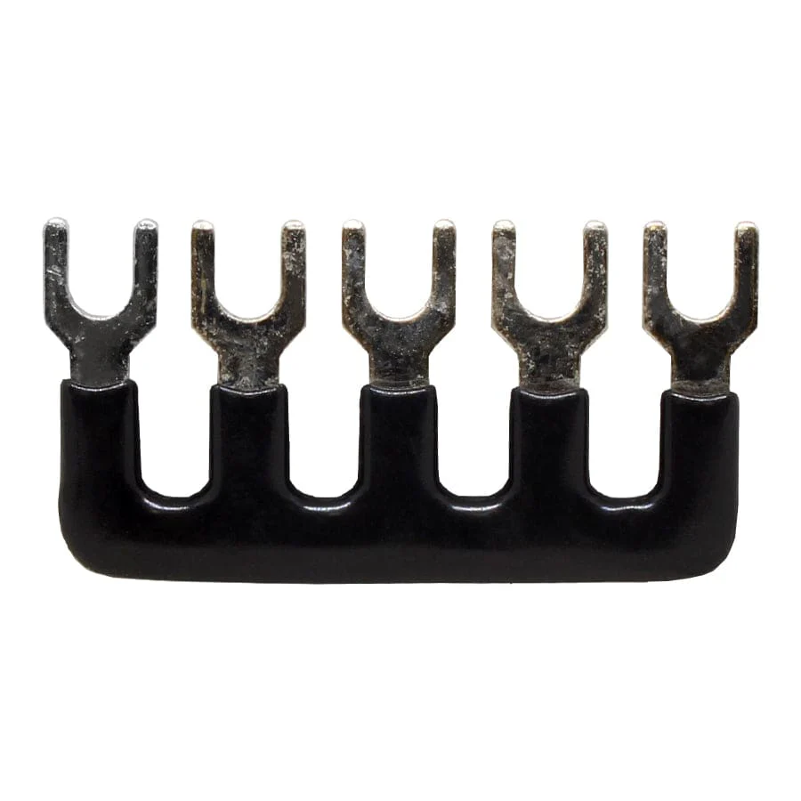 UEB5-7.3B - Fork Type External Jumper for Terminal Block UTD-10, 5 Positions, Black