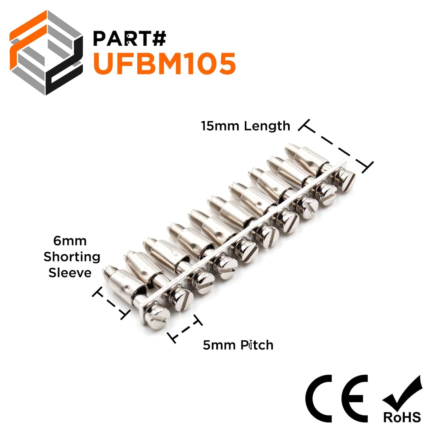 UFBM10-5 - Mini Terminal Block Internal Jumper, 10 Positions, Screw Down