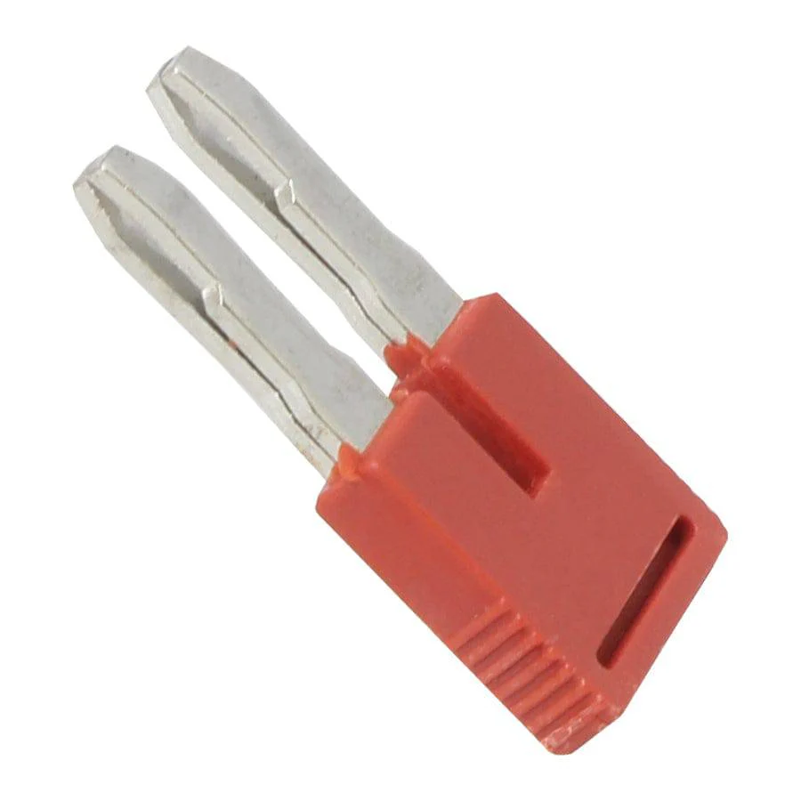 UFBS2-6 - 2 Position Terminal Block, Cross Connection Quick Pluggable Jumper, Flat Pins, Red