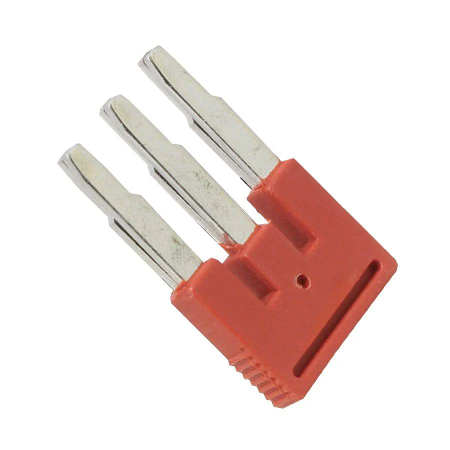 UFBS3-5 - 3 Position Terminal Block, Cross Connection Quick Pluggable Jumper, Flat Pins, Red